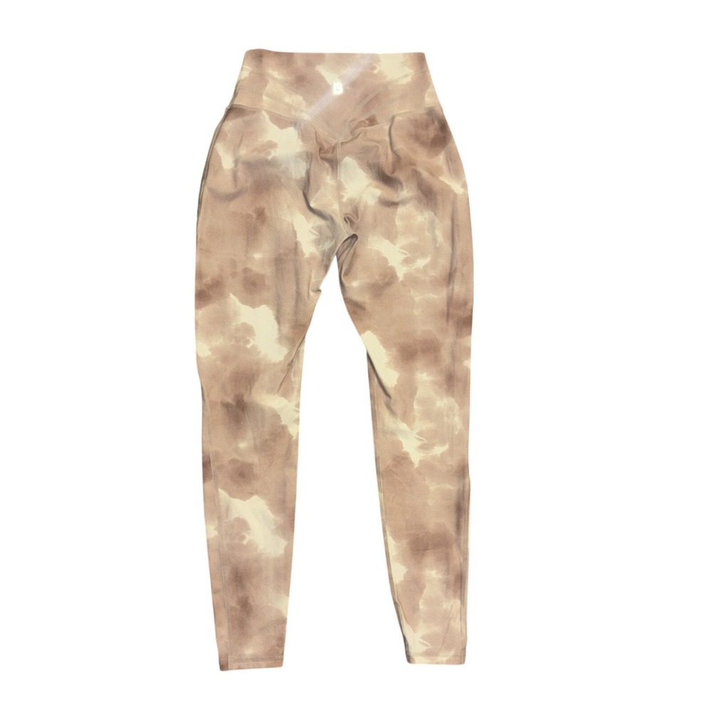 Buffbunny Collection Brown Tie Dye High Waisted Leggings Sz Medium Marble Print